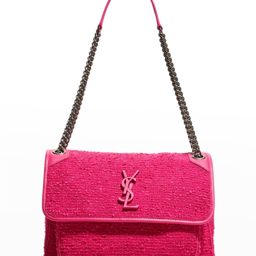 Yves Saint Laurent Niki Medium YSL Boucle Tweed Shoulder Bag